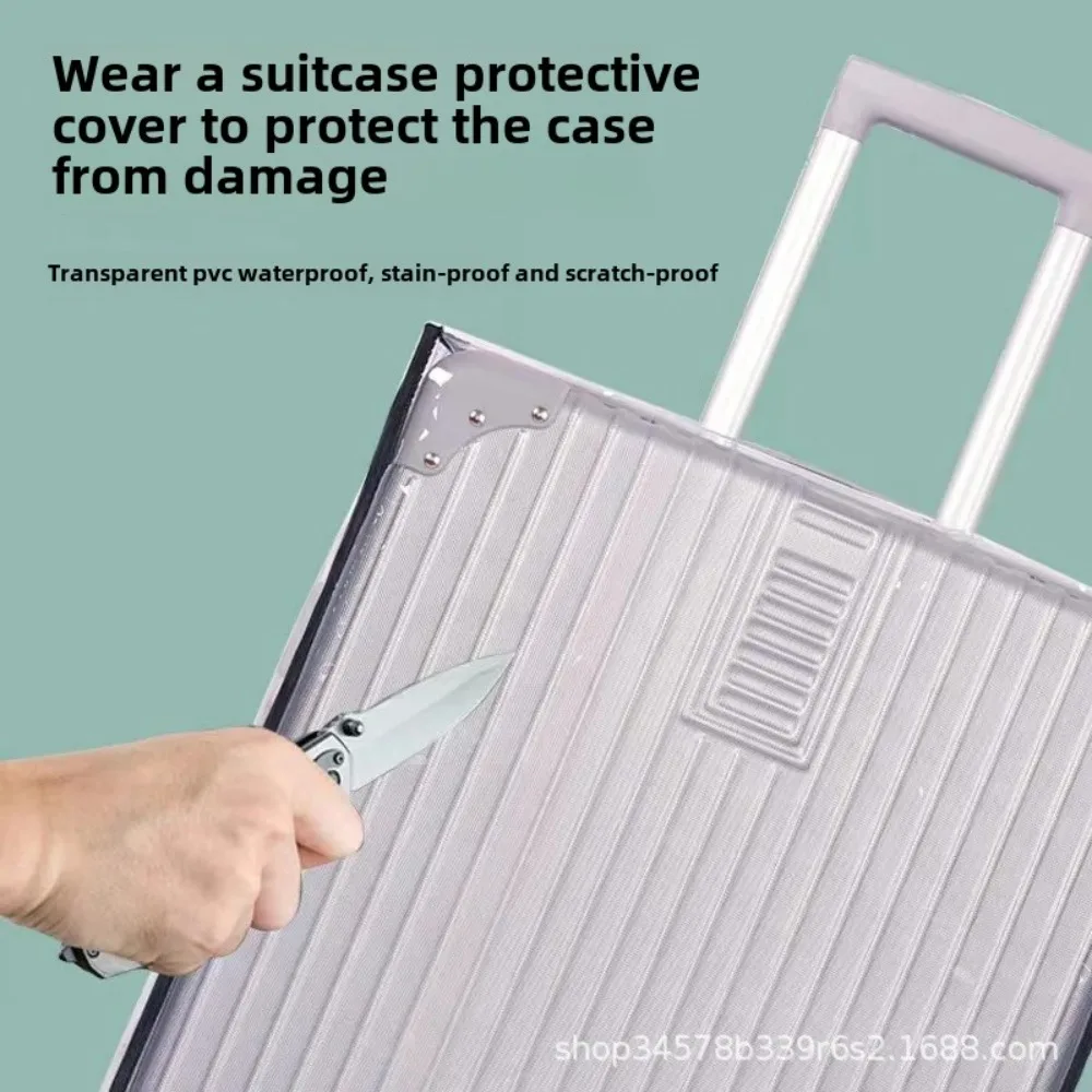 housse de protection pour bagages entièrement transparente, valise étanche en pvc, combinaison pour valise à roulettes de 18 à 30 pouces, housse anti poussière