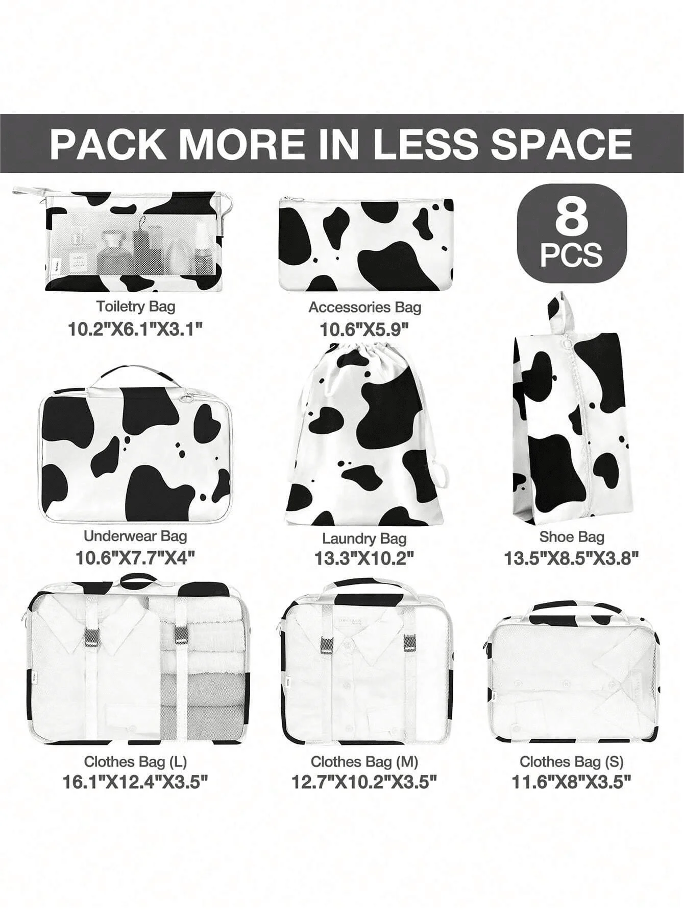 8 pièces sacs de rangement de voyage valises de voyage portables organisateur sac de voyage pour organisateur de bagages vêtements chaussures sac ryanair