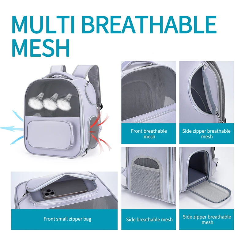 sac à dos extensible pour chat, pliable, grand espace, portable, respirant, pour animaux de compagnie, sac de voyage pour aventures en plein air