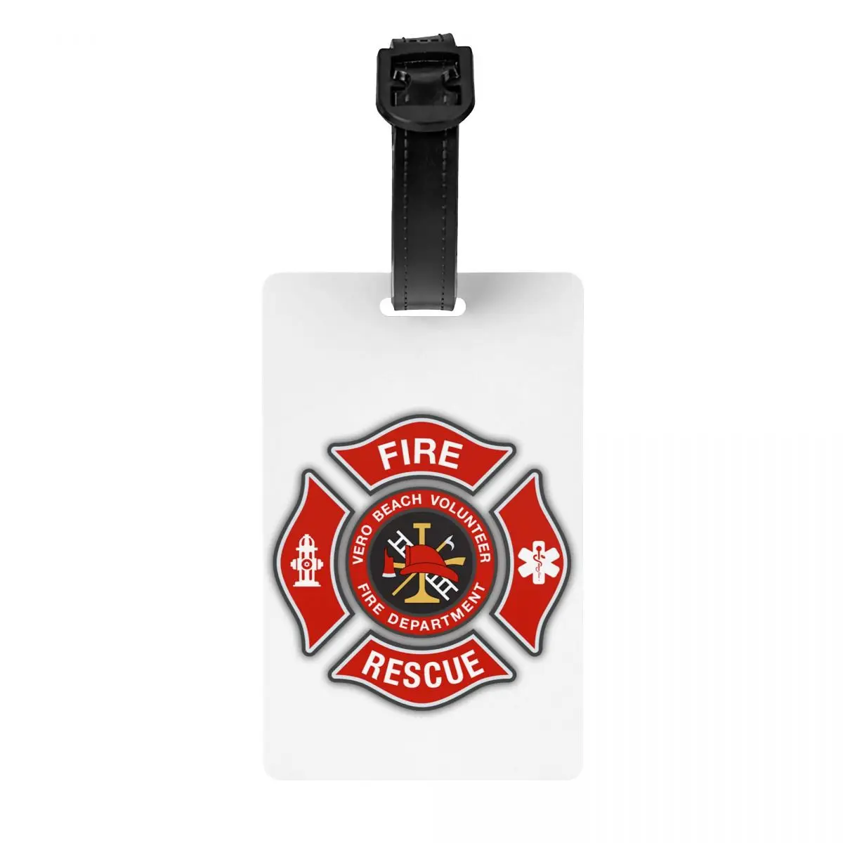 Étiquette de bagage de pompier de sauvetage d'incendie pour les valises, couverture de confidentialité, nom, carte d'identité