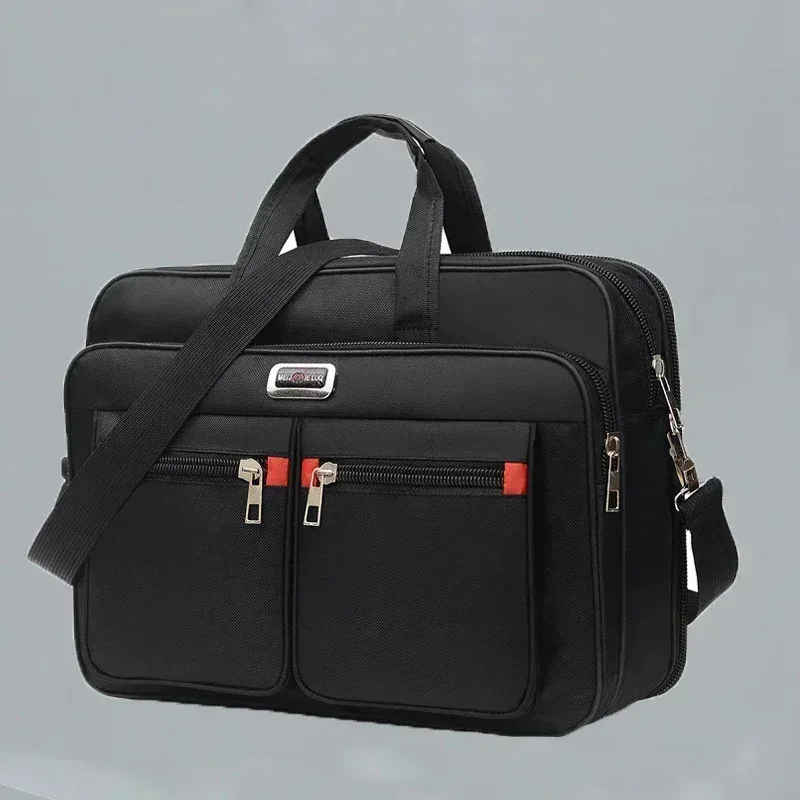 porte-documents d'affaires de grande capacité pour hommes, sac à bandoulière portable polyvalent, sac à main à poches multiples pour usage professionnel et décontracté