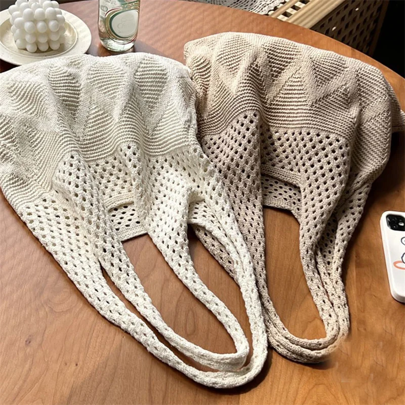 sacs à main tricotés de styliste pour femmes, fourre-tout de grande capacité, sac de plage d'été, grands sacs à main décontractés, sacs à bandoulière tissés creux