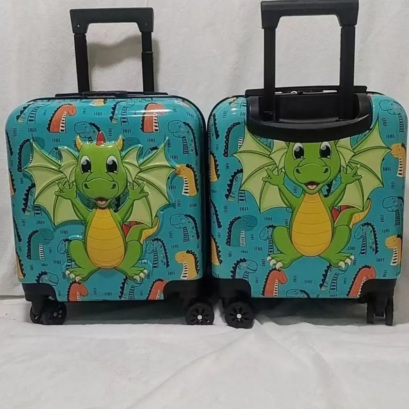 bagage pour enfants 18 pouces coffre à main pour enfants avec motifs de dessins animés double face, valise de voyage animal mignon pour garçons filles
