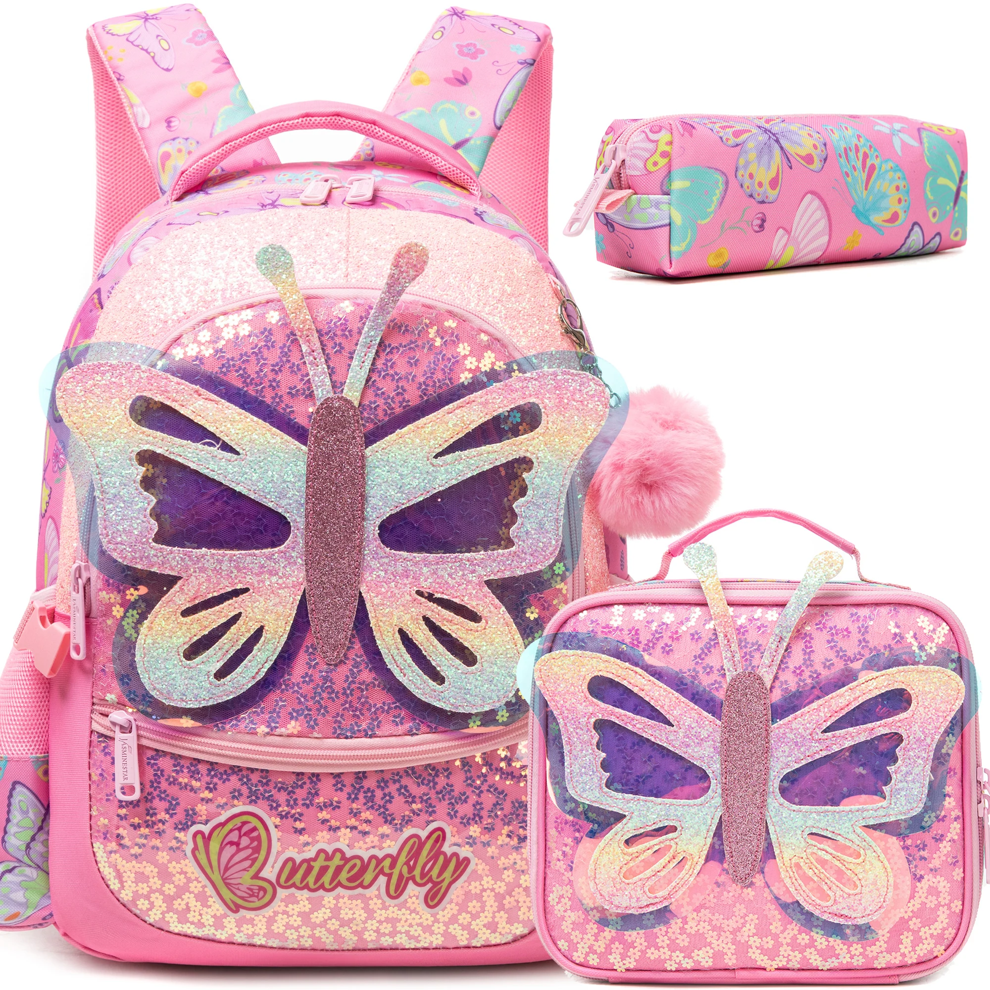 Nouveau sac à dos pour enfants à la mode et mignon de grande capacité et léger avec sac à déjeuner trousse à crayons adaptée à l'école