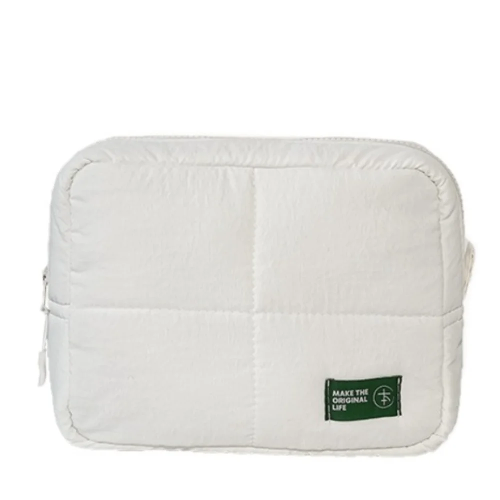 valise matelassée trousse de maquillage bouffante carrée pochette cosmétique douce grande capacité sac de rangement de soins de la peau pour les femmes