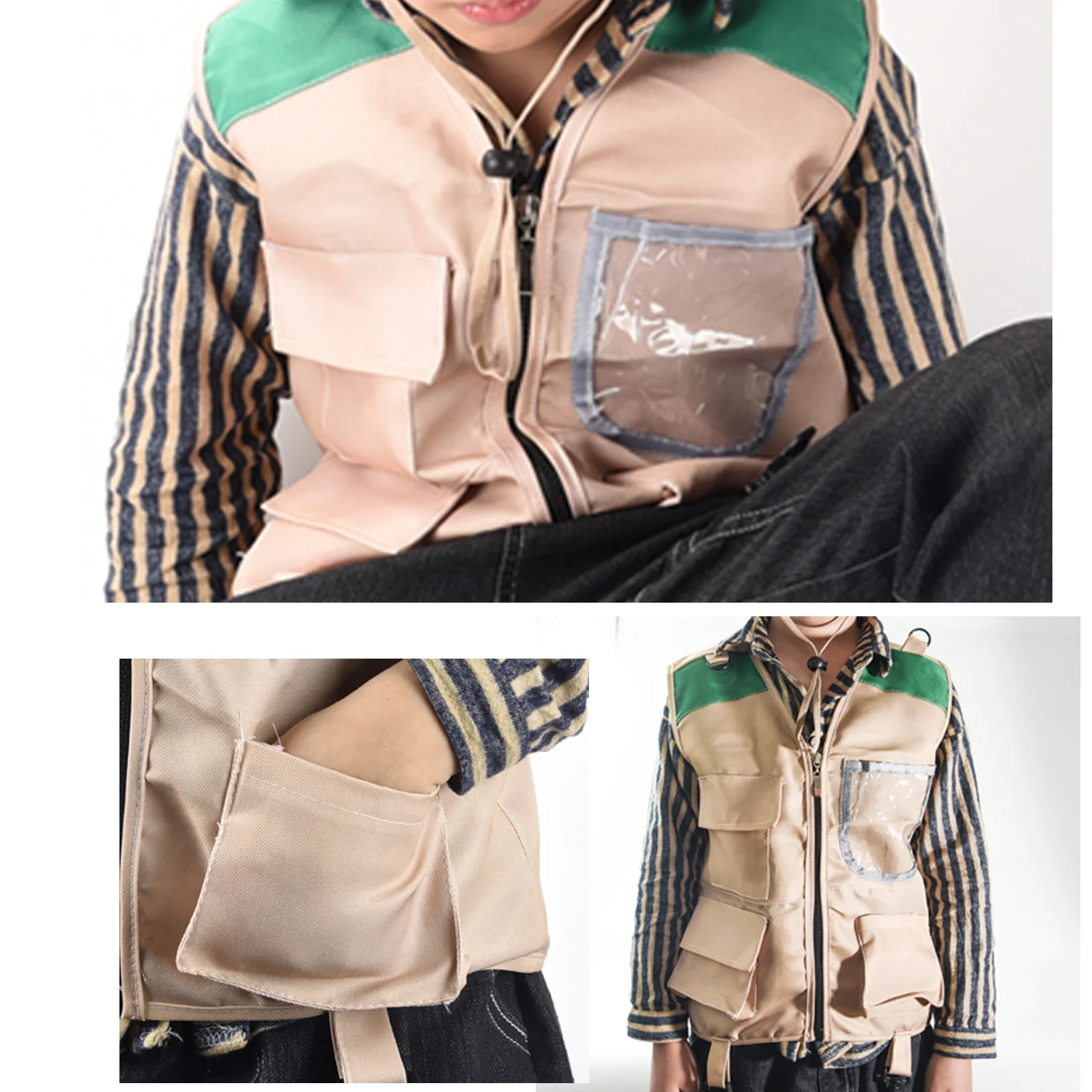 ensemble de gilet d'aventure en plein air pour enfants, jeu de rôle de cosplay, vêtements de performance d'aventurier en plein air