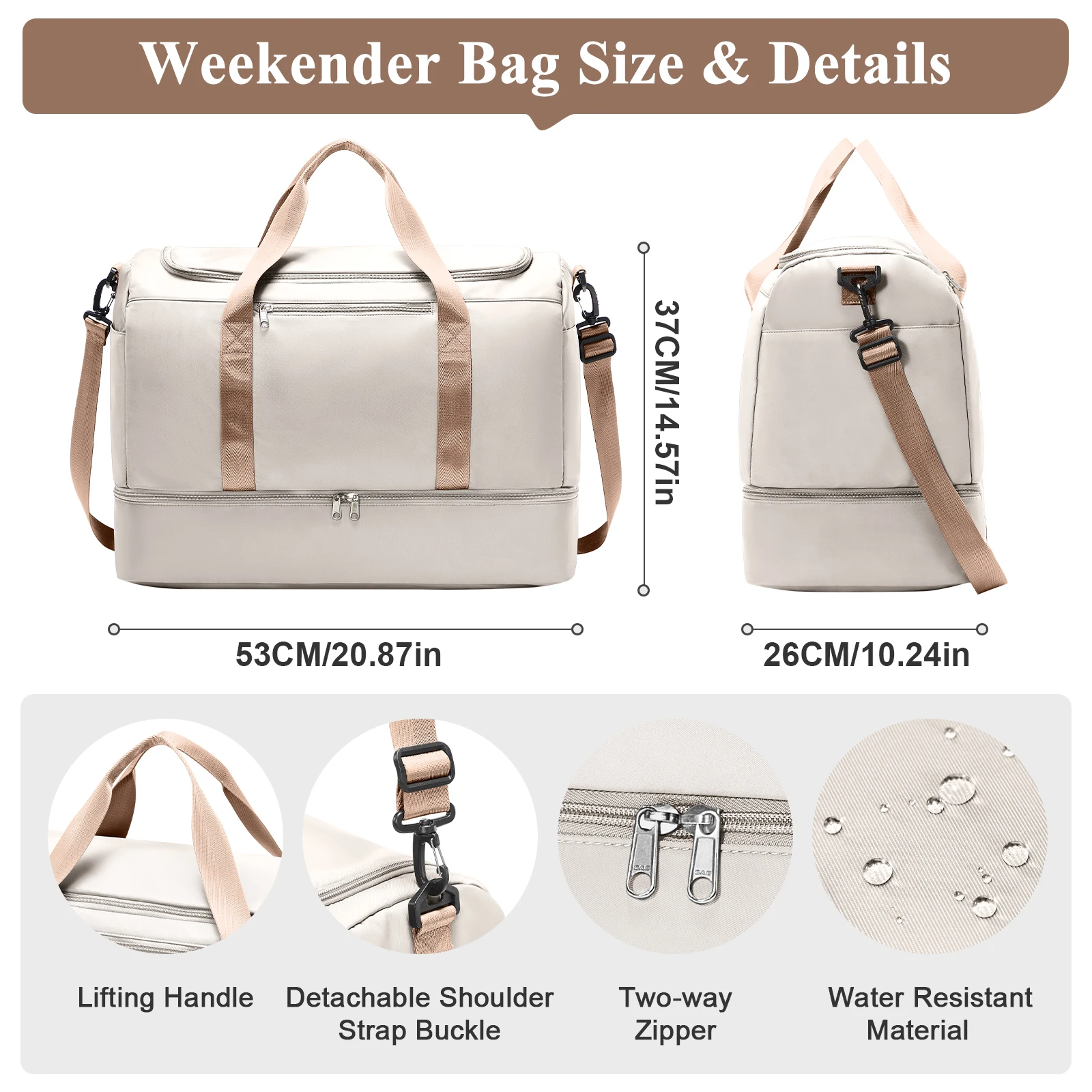 sacs de voyage pour bagages, sac à main, fourre tout de grande capacité, bagage à main d'aéroport, voyage d'affaires et sac de vacances pour femmes/hommes