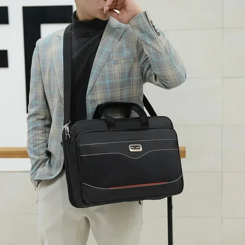 porte documents d'affaires de grande capacité pour hommes, sac à bandoulière portable polyvalent, sac à main à poches multiples pour usage professionnel et décontracté