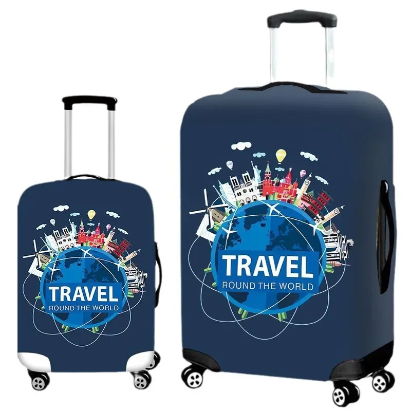 housse élastique anti poussière pour bagages de vacances, sac de protection avec roues universelles, coque extérieure de valise en cuir