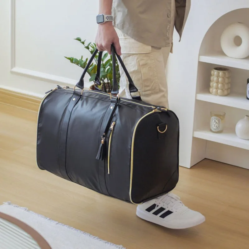 geestock sac de rangement pliable trempé en pu pour femme, grande valise de voyage Étanche, sac à main de dehors en plein air, du end, nouveau