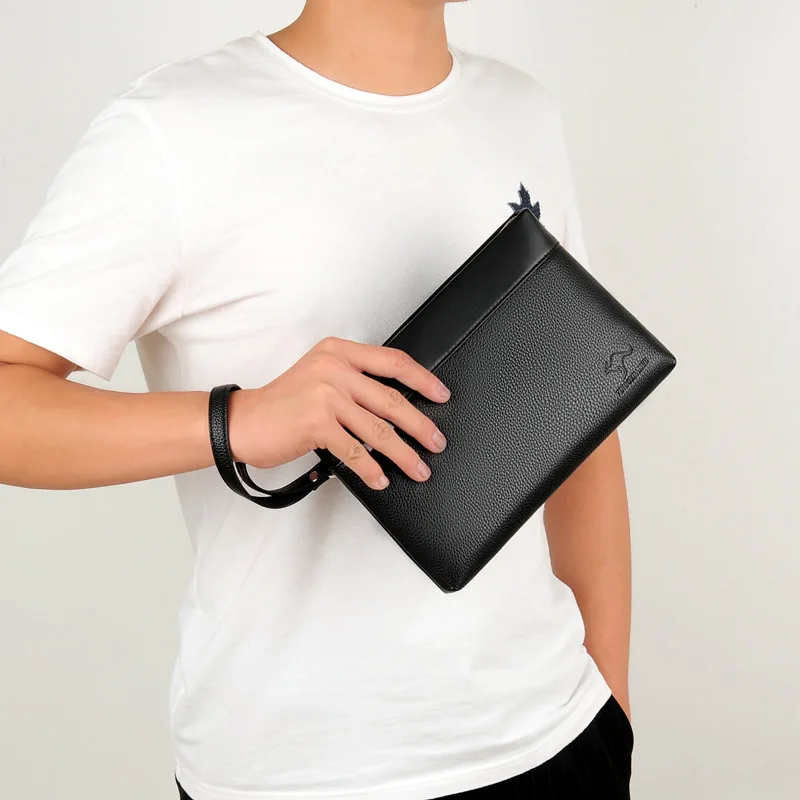 sac à main de style business pour hommes, pochette en cuir pu souple, sac de taille pour hommes, élégant, loisirs, pochette à main élégante, mode