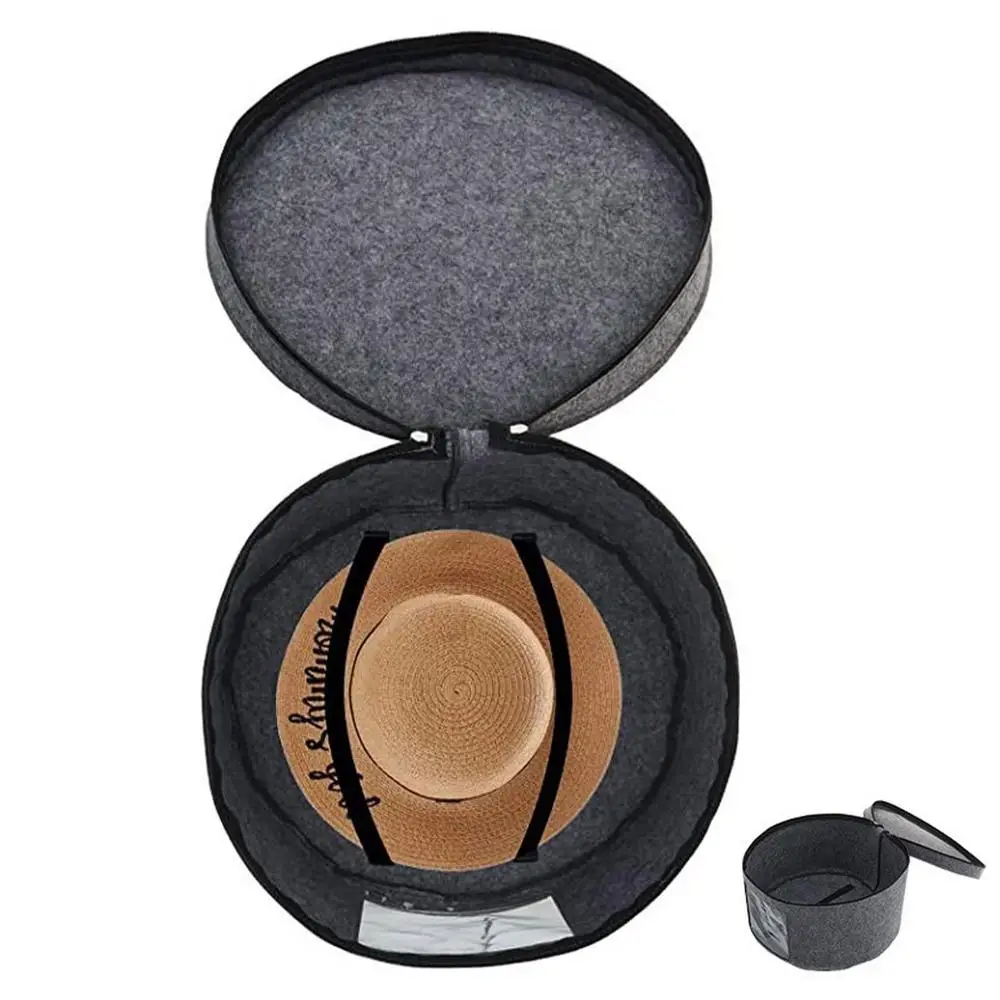 boîte de rangement de grande capacité avec couvercle à fermeture éclair, seau de rangement multifonction pour chapeaux et vêtements, étui de voyage, bacs de rangement