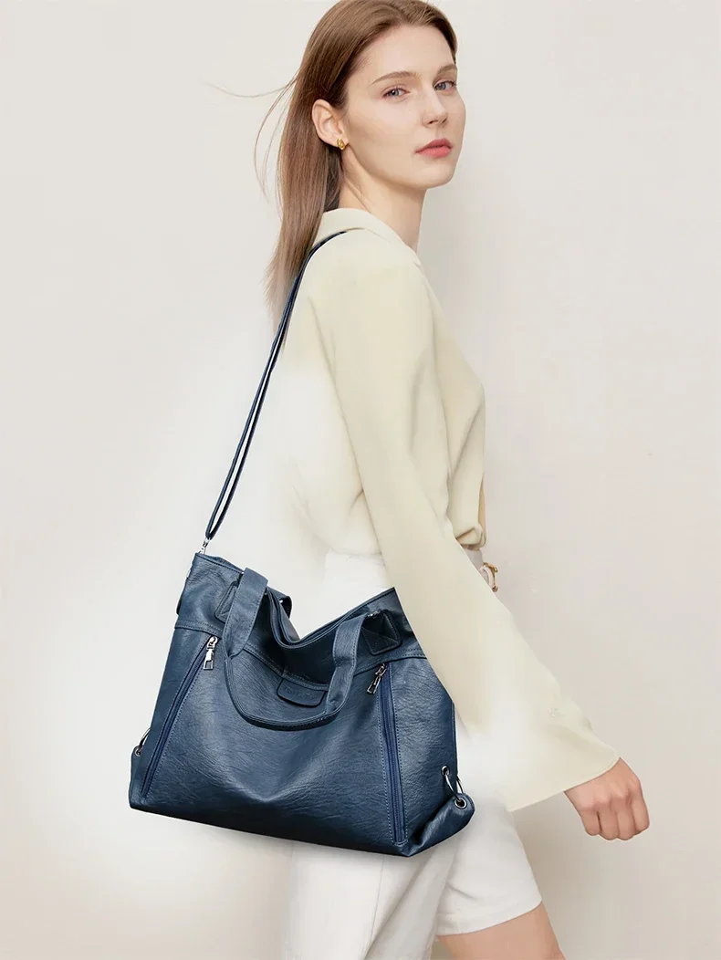 sac à main rétro pour femmes, sac à bandoulière tendance, fourre tout multicouche, sac à bandoulière de grande capacité