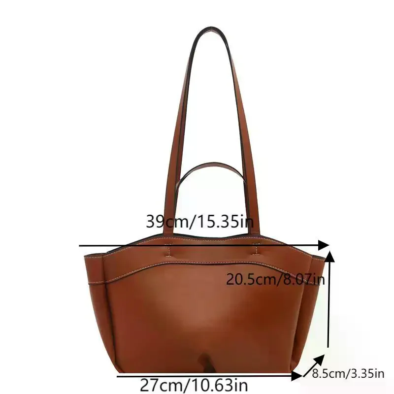 ensemble de portefeuille décontracté modish ; sac à main de grande capacité de couleur unie ; sac à bandoulière pour les déplacements quotidiens pour femmes ; cadeau parfait