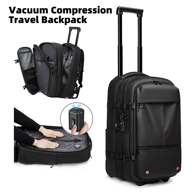 valise à bagages durable à compression sous vide, grande capacité, roues pour femmes et hommes, cabine de transport, voyage d'embarquement, 2025