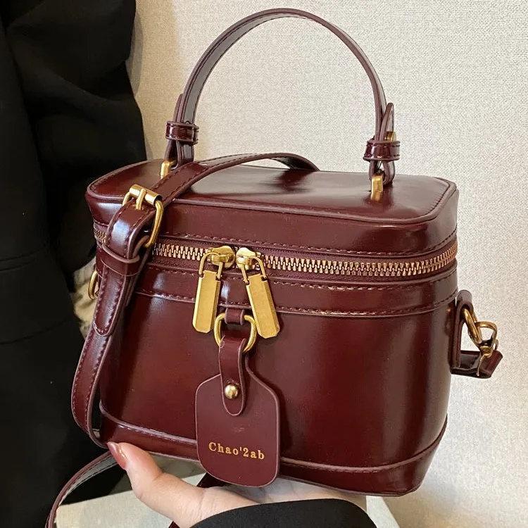 sac à main rétro en cuir pu pour femme, sac à bandoulière, fourre tout à l'huile, designer de luxe, e27