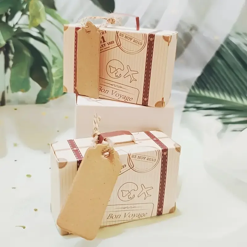 mini valise boîte à bonbons pour fête d'anniversaire, mariage, voyage, fête à thème, toutes sortes d'événements de vacances, livré avec étiquette et ficelle