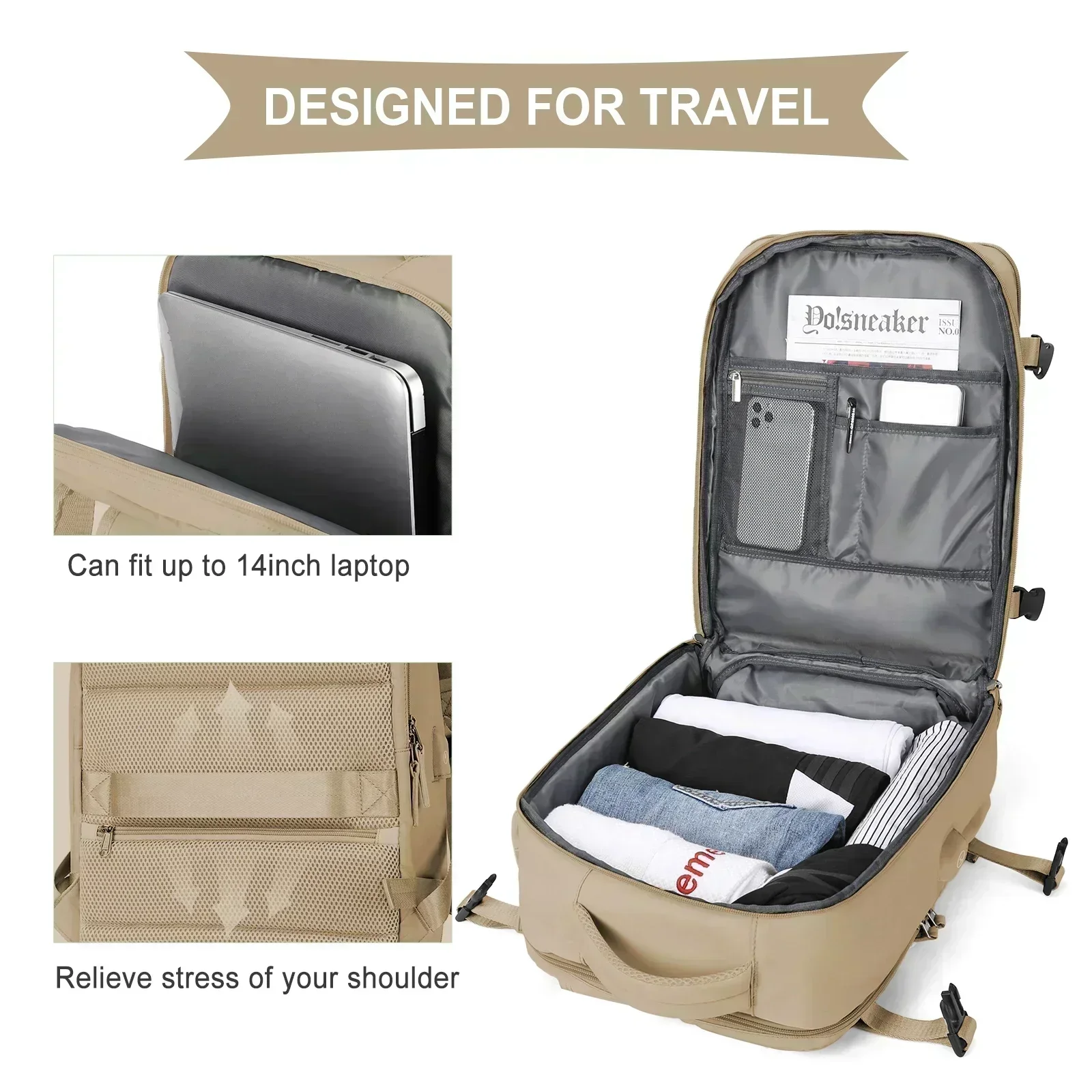 sac à dos 40x30x20 avion, sac à dos de bagage à main de cabine, sac à dos pour ordinateur portable pour voyage en avion, sac à dos d'école