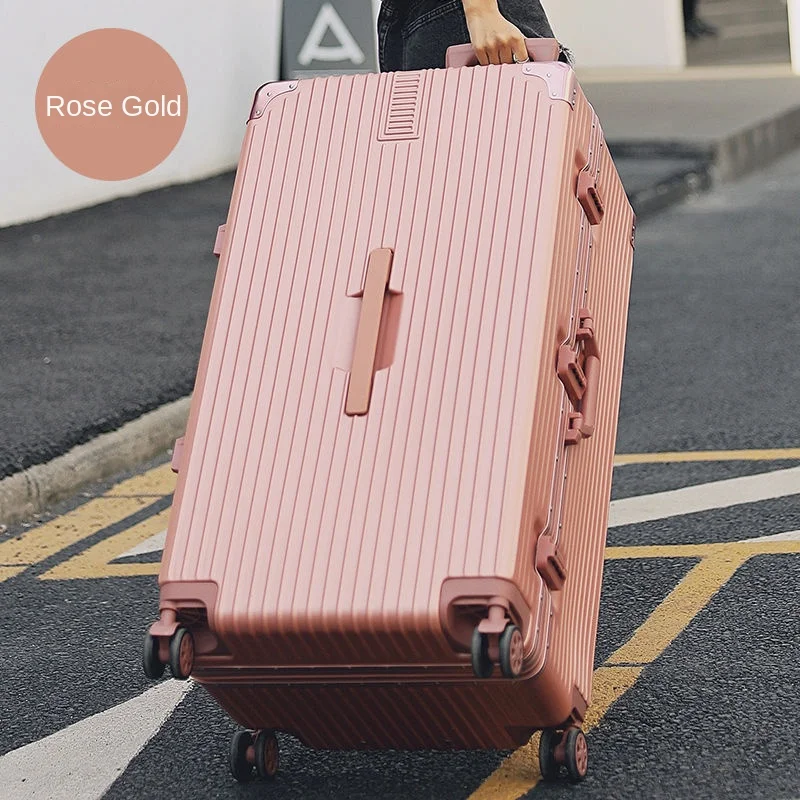 valise surdimensionnée 26/32/40/50/60 pouces, grand chiffre de bagages, valise de voyage abs + pc, boîtier de chariot, cadre en aluminium, fermeture éclair