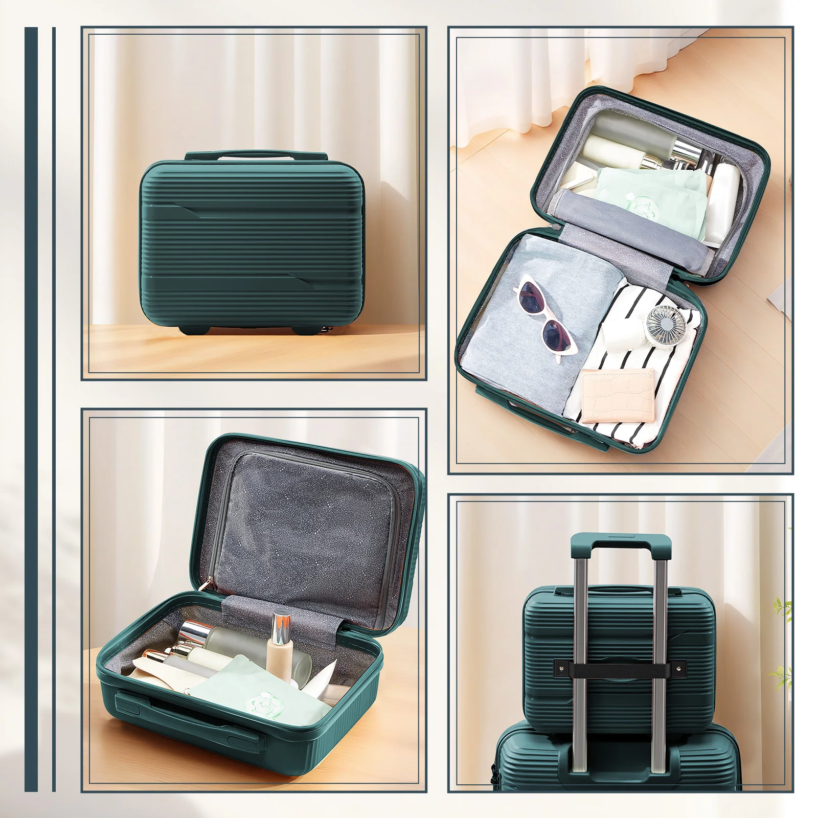 petite valise de voyage légère pour femme et fille, sac d'embarquement, sac à main de rangement, trousse de maquillage, bagage, nouveau, 13"