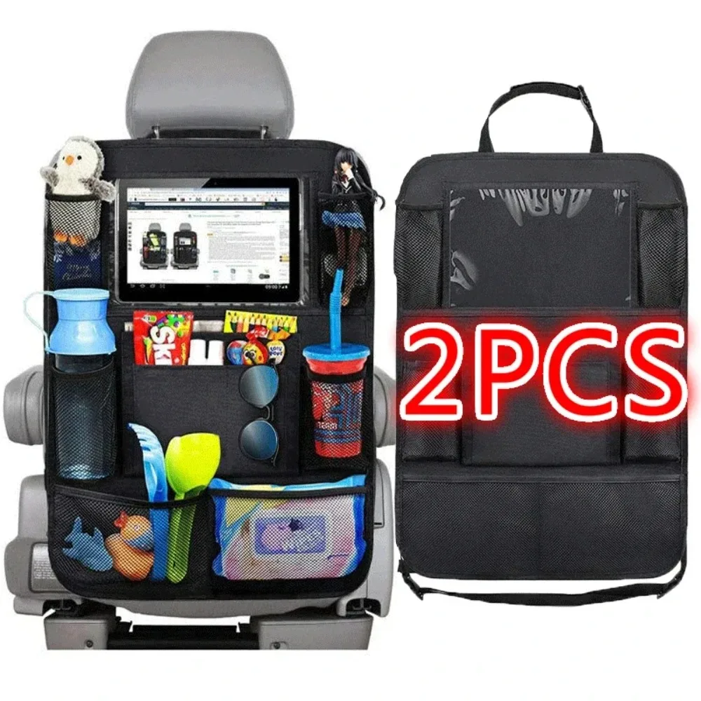 Organisateur de dossier de siège de voiture, 9 poches de rangement avec écran tactile, support de tablette, protecteur pour enfants, accessoires de voiture