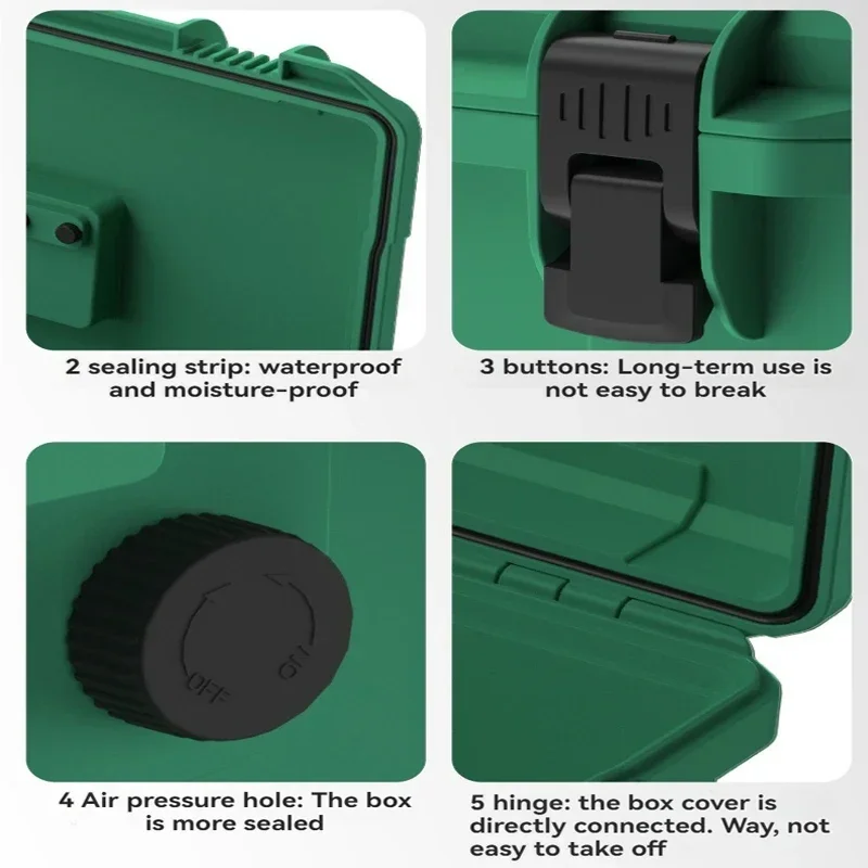 grande boîte à outils en plastique de 18/20/23 pouces, étanche, rangement pour électricien professionnel, valise de protection antichoc, boîte à outils