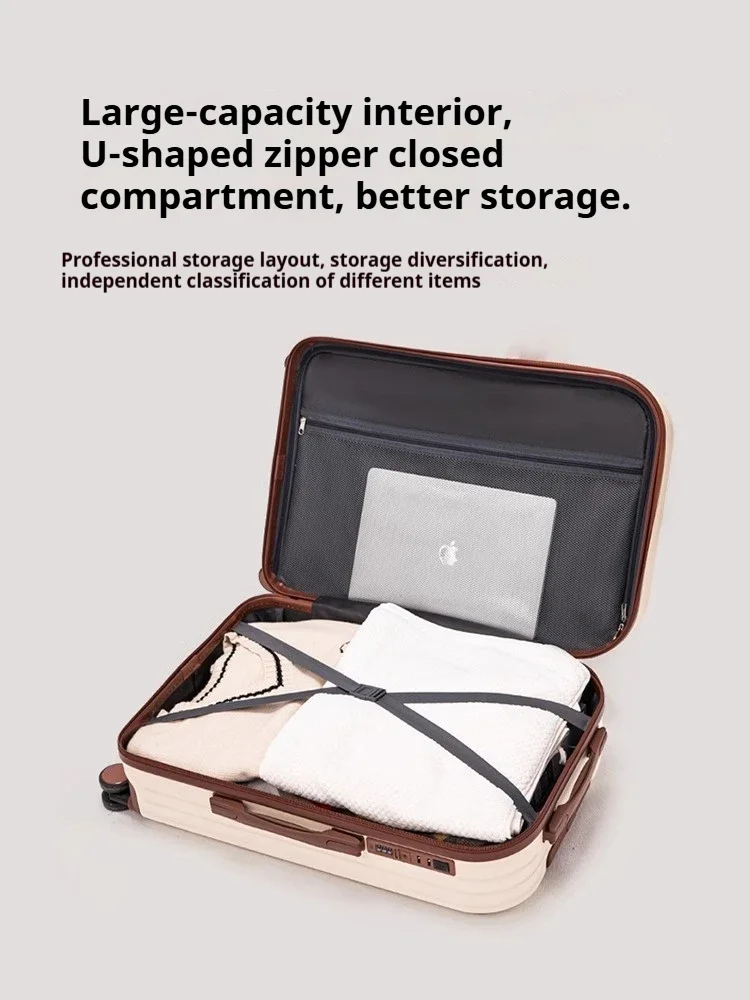 valise de voyage multifonctionnelle – bagage à main léger abs + pc pour femme, 20/22/24/26/28 pouces, adapté aux voyages