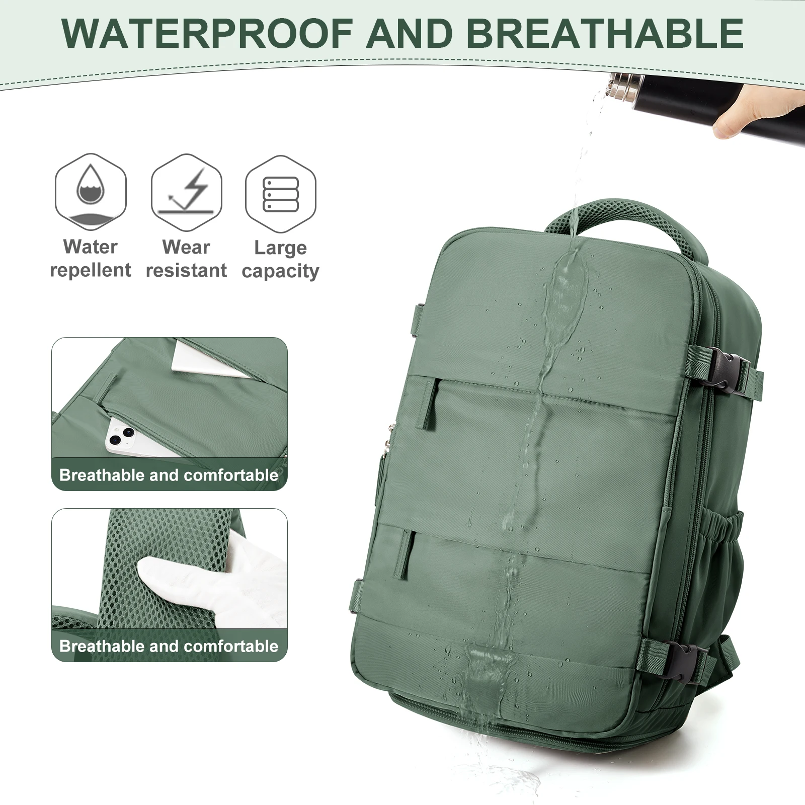 ryanair sac à dos de voyage pour hommes et femmes, bagage à main, loisirs, ordinateur portable, cabine, 40x20x25, 138