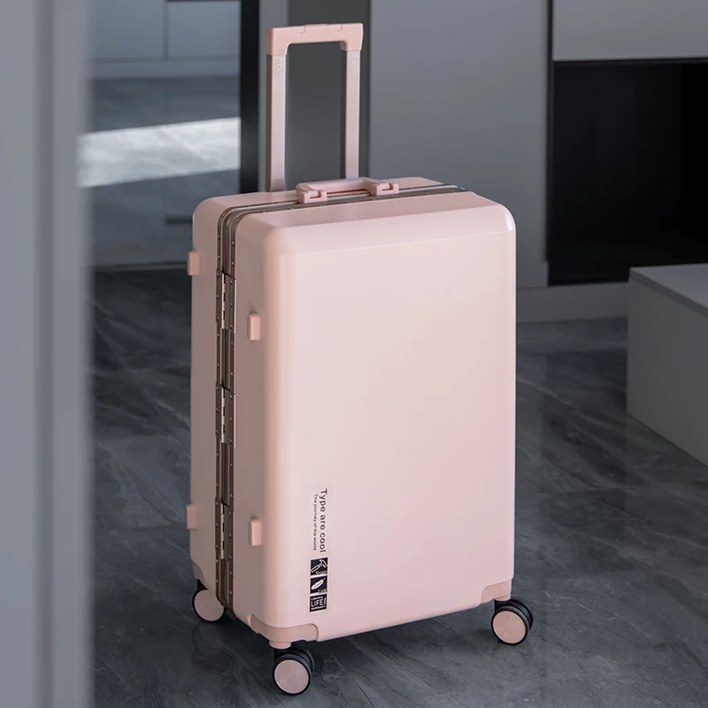 valise rouge 20 28 pouces valise de voyage multifonctionnelle cadre en aluminium résistant aux rayures boîtier de chariot pc bagage à main