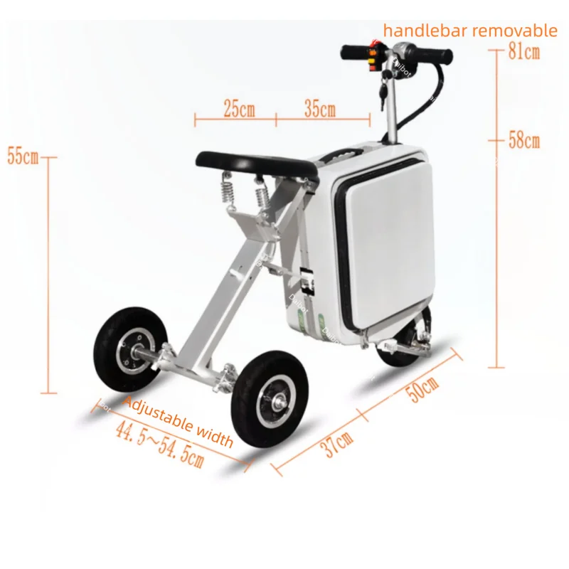 valise à bagages pliante pour scooter électrique à 3 roues, pour adultes, léger, scooter de mobilité parent enfant avec siège pour voyage