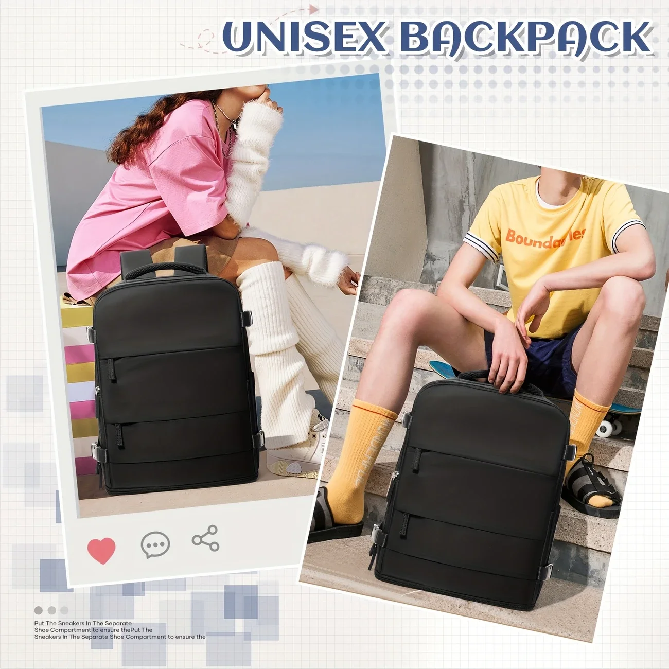 easyjet 45x36x20 sacs de cabine sous le siège sac à dos de voyage, sac à dos à main multi compartiments hommes femmes sac à dos pour ordinateur portable d'affaires