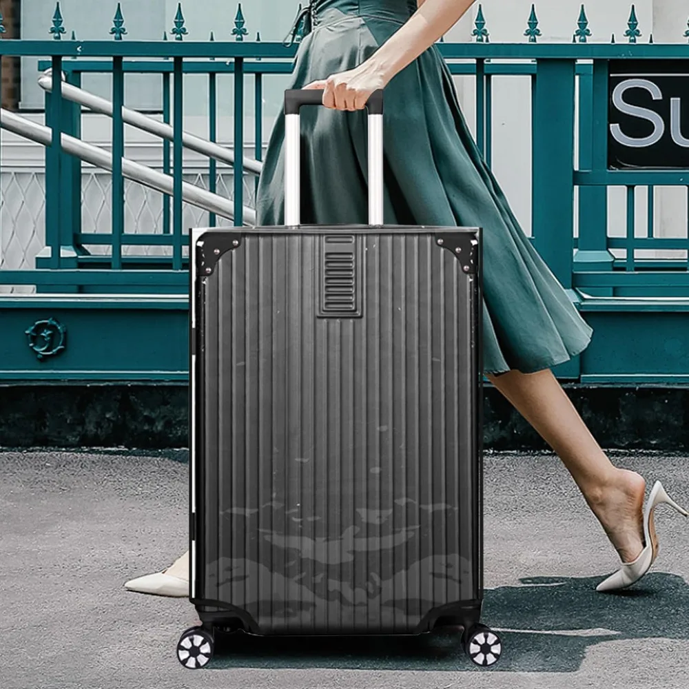 housse de protection pour bagages entièrement transparente, valise étanche en pvc, combinaison pour valise à roulettes de 18 à 30 pouces, housse anti poussière