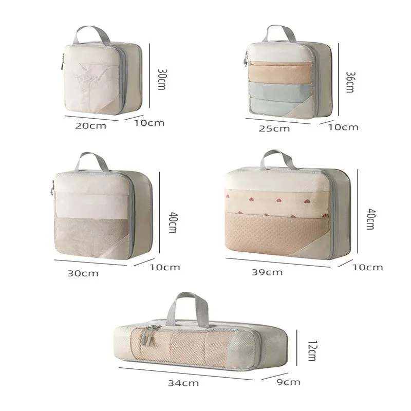 sac de rangement de voyage, cubes d'emballage compressibles, valise de voyage, organisateur de bagages, sac à main pliable et étanche