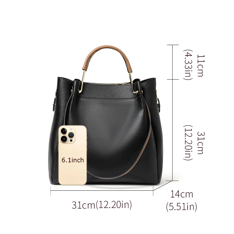 sac à main en cuir de luxe 2025, nouvelle tendance de la mode joker, sac seau de grande capacité, connaissement, épaule en bandoulière