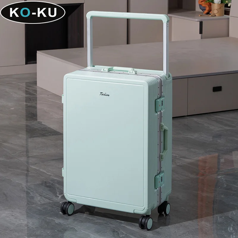 ko-ku valise multifonctionnelle cadre en aluminium large chariot bagages 22-30 pouces valise de grande capacité 20 pouces carrer mot de passe boîte