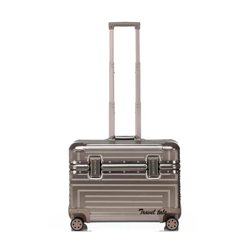 18 "22" pouces 100% valise pilote de cabine en aluminium bagage à roulettes sur chariot