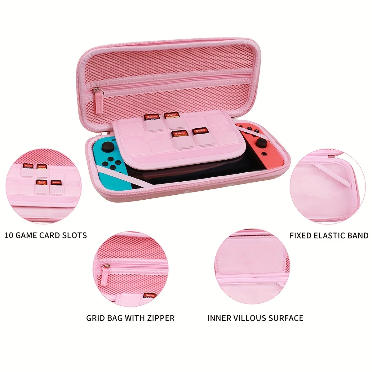 valise mignonne portable, sac de rangement de protection rigide étanche pour switch/oledconsole et accessoires de jeu