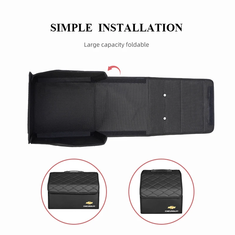 boîte de rangement de coffre de voiture, valise en cuir pliable, bac de rangement pour chevrolet cruze spark captiva banlieue camaro malibu silverado