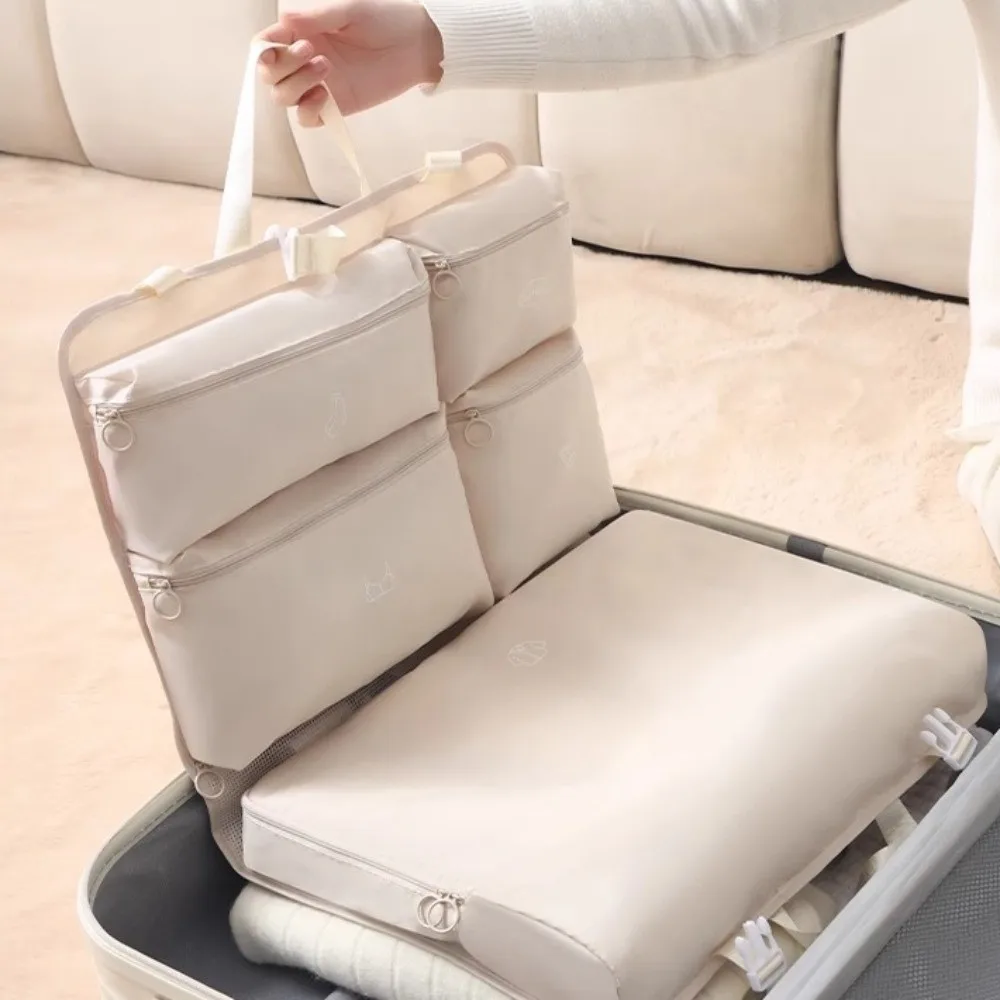 Pochette de rangement de bagages suspendue, sac de voyage pliable de grande capacité, organisateur anti-poussière avec poignée, Cubes d'emballage