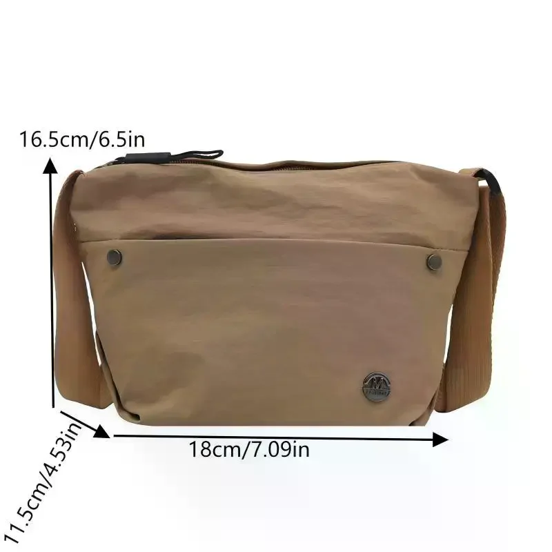 sac en nylon de grande capacité pour les déplacements quotidiens pour femmes ; sac à bandoulière décontracté en couleurs unies ; grand cadeau.