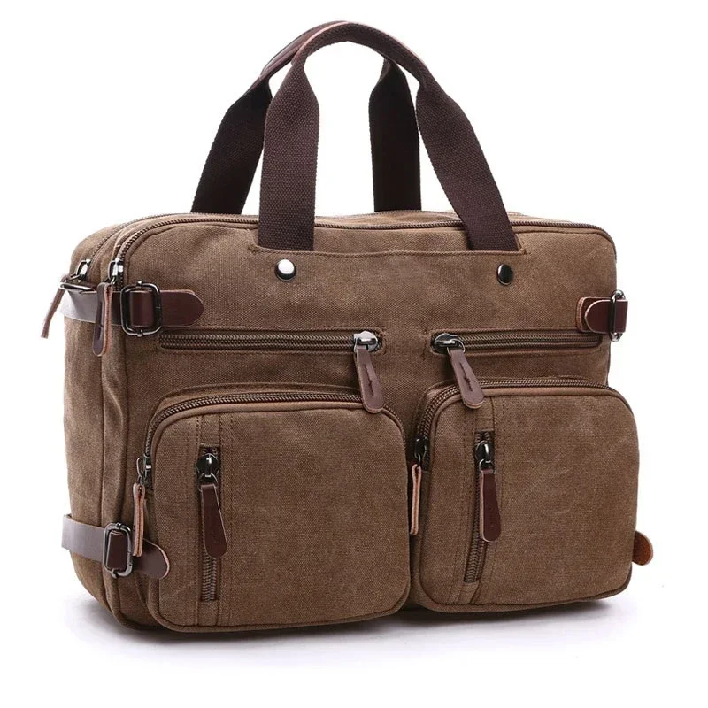 sacs de voyage en toile pour hommes, étui à bombes, valise classique, messager initié, fourre tout, grands sacs à main d'affaires décontractés, poche pour ordinateur portable