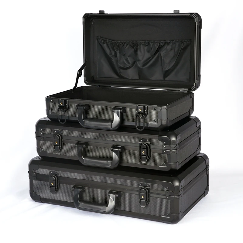 boîte à outils longue en aluminium, matériel portable, équipement d'instruments, boîte de sécurité, équipement de pêche domestique, valise multifonctionnelle