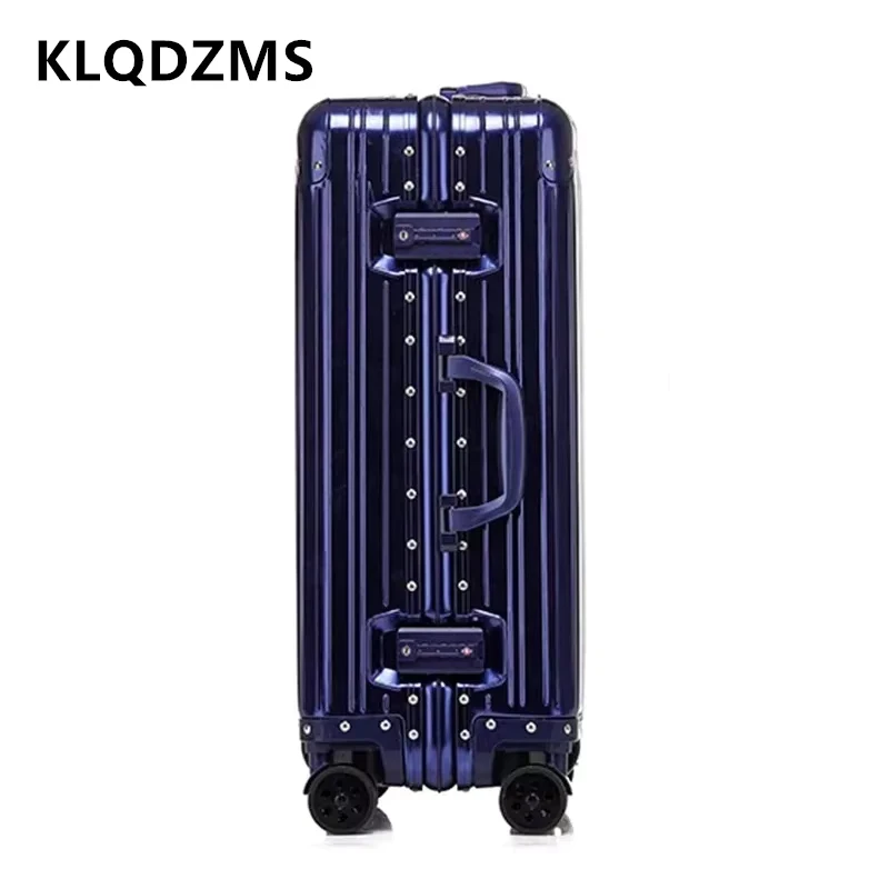 klqdzms valise de cabine boîte d'embarquement en alliage d'aluminium et de magnésium 20 "24" 26 "29 pouces boîtier de chariot de grande capacité bagage d'affaires