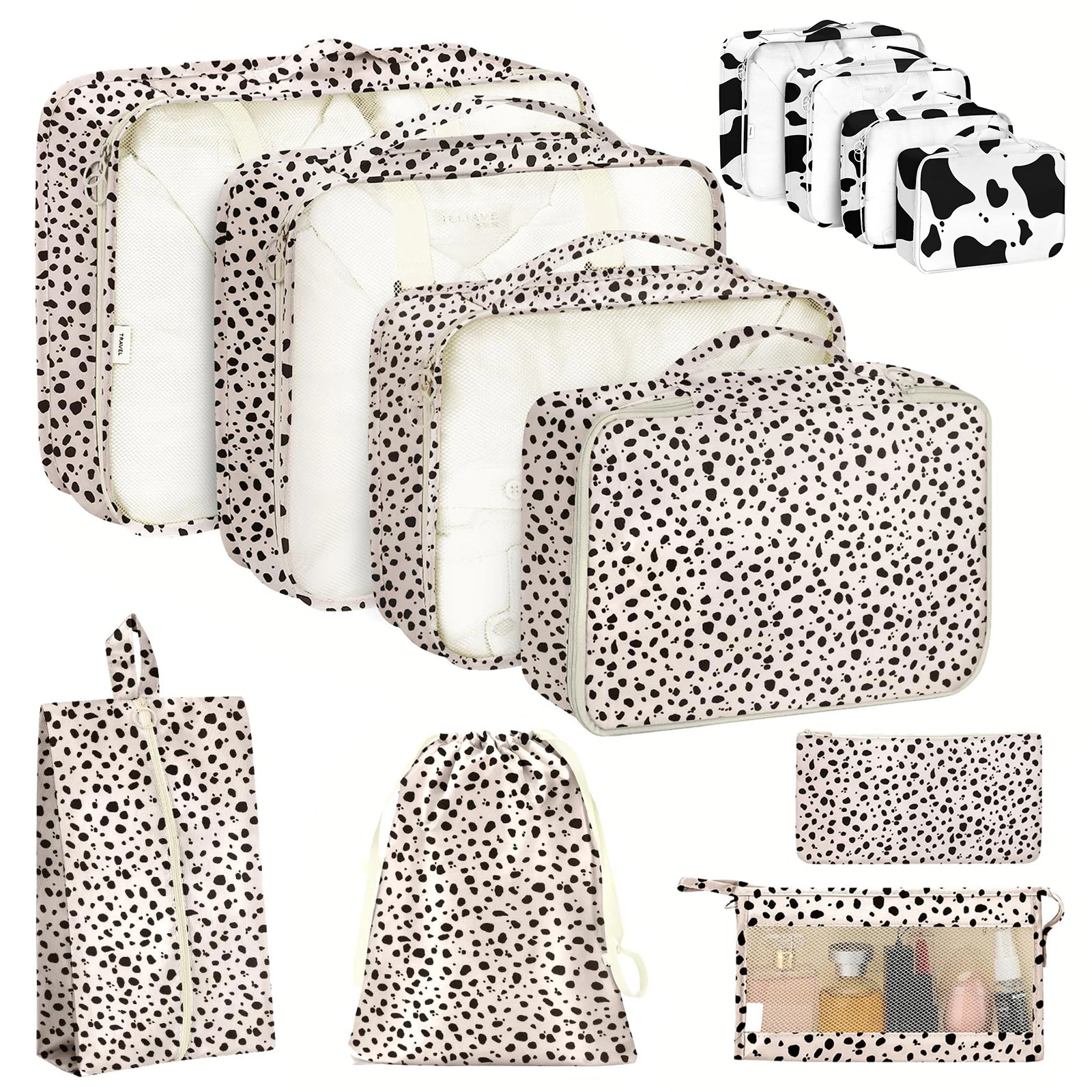 8 ensembles de Cubes d'emballage pour valises, Cube d'emballage avec chaussures, cosmétiques, vêtements et accessoires sacs Cubes d'emballage