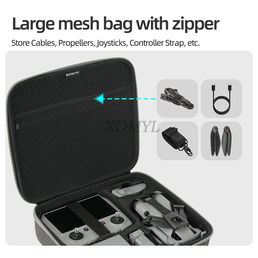 valise de protection pour télécommande dji mini 5 pro rc 2/rc n3, sac à bandoulière, sac à main, mallette de transport, sac de rangement, accessoire de drone