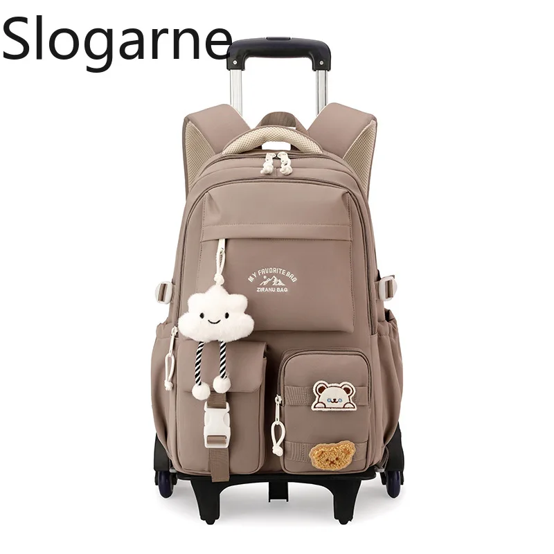 2025 enfants sac à dos à roulettes étudiants cartable sacs à dos roulants sac enfants école chariot bookbag filles sac d'école avec roues