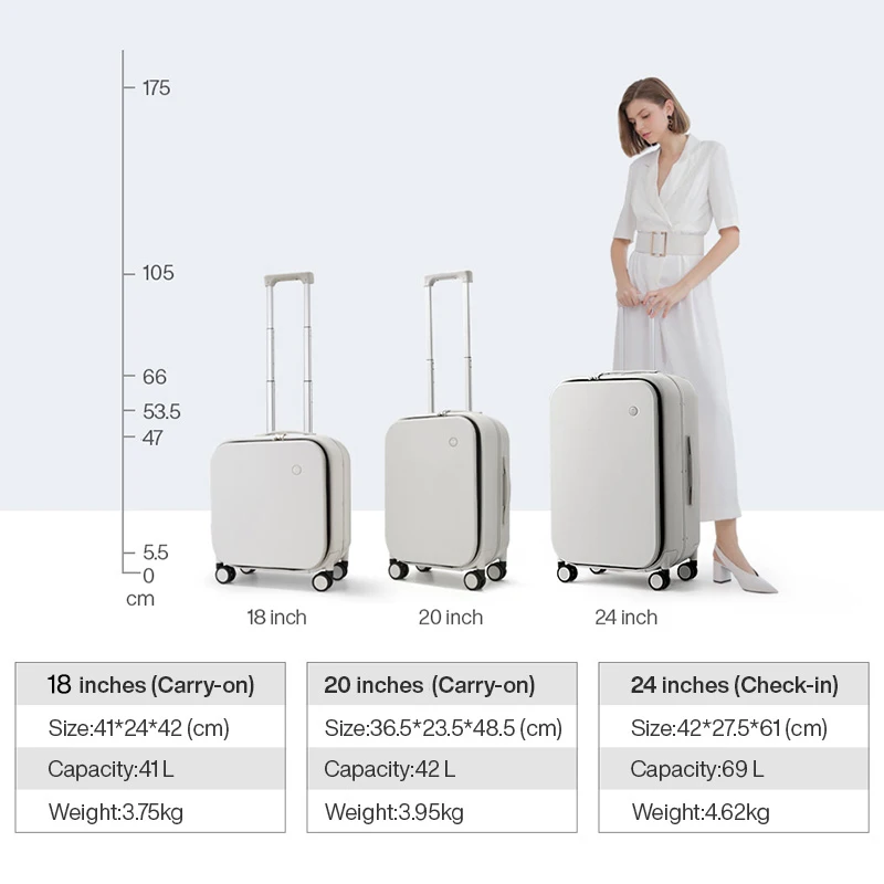 rei valise à cadre en aluminium, design brevet, bagage à main et à roulettes, belle cabine d'embarquement, 18, 20, 24 pouces, m9260