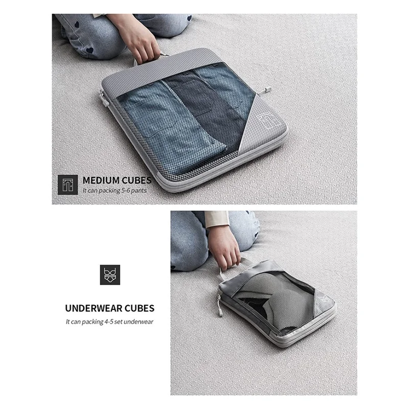 ensemble de cubes d'emballage légers, organisateurs de bagages portables, idéaux pour l'organisation des valises, b84b