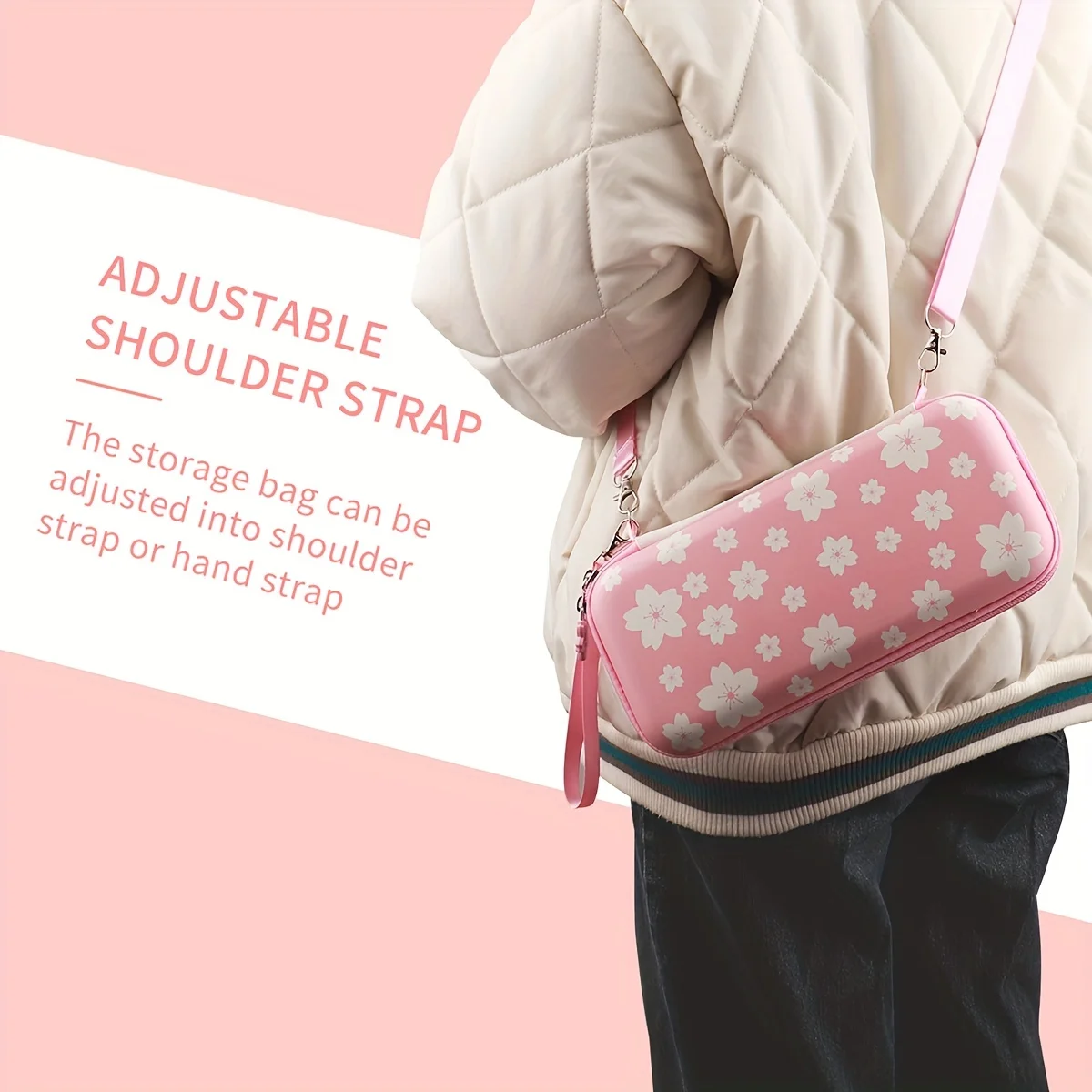 valise mignonne portable, sac de rangement de protection rigide étanche pour switch/oledconsole et accessoires de jeu