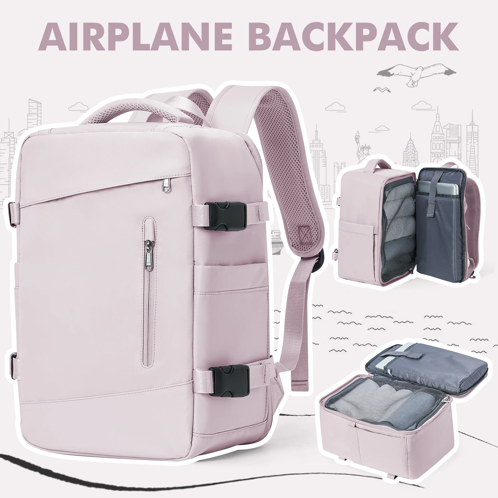 Sac à dos femme valise de voyage sac de cabine avion Ryanair 40x20x25 sac de voyage avion hommes Laotop sac à dos Wizzair continuer